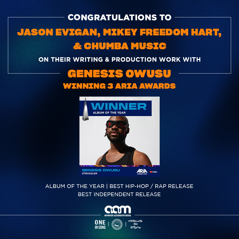 JASON EVIGAN X MIKEY FREEDOM HART X CHUMBA MUSIC – ARIA AWARDS